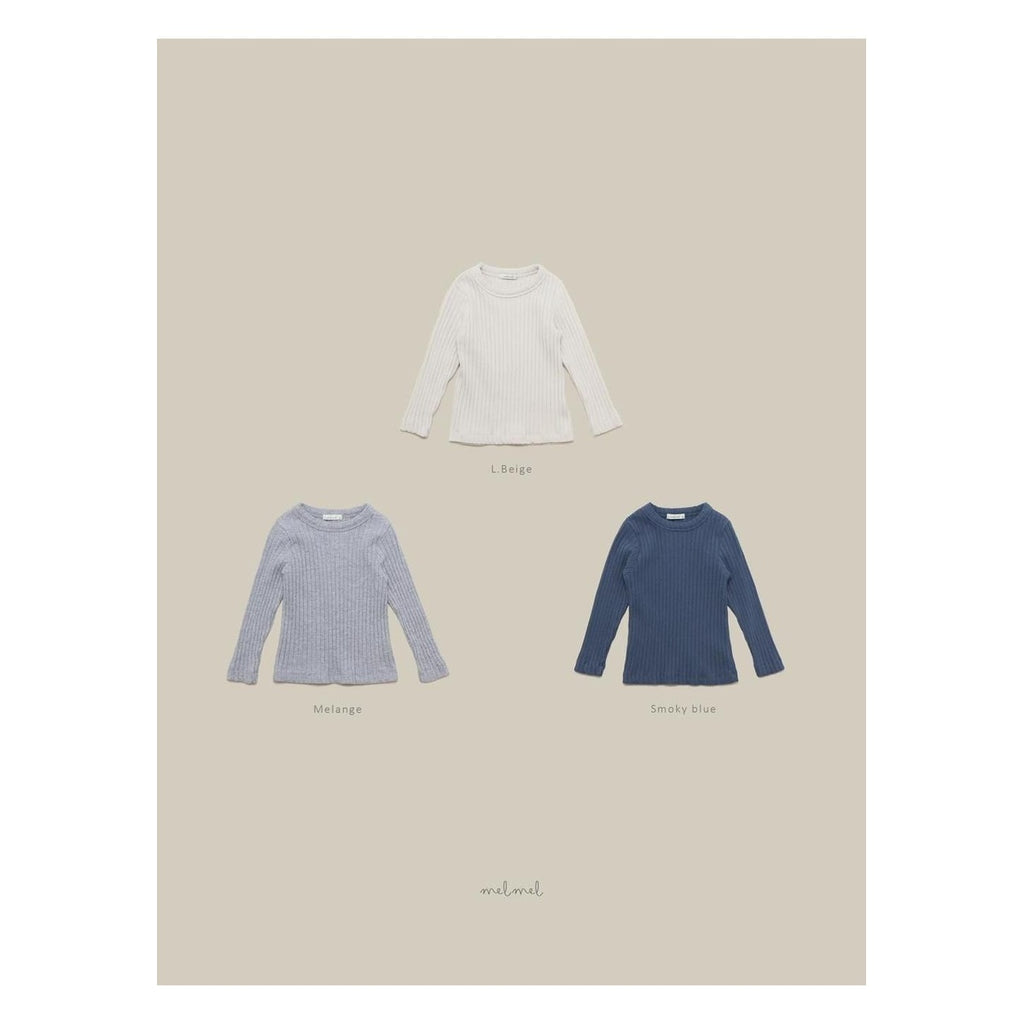 melmel ミルクコットンリブTシャツ