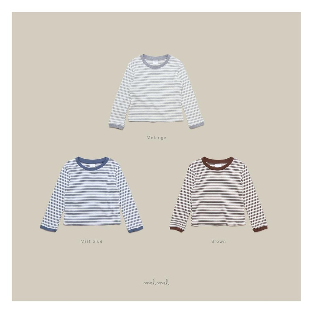melmel 配色ボーダーTシャツ