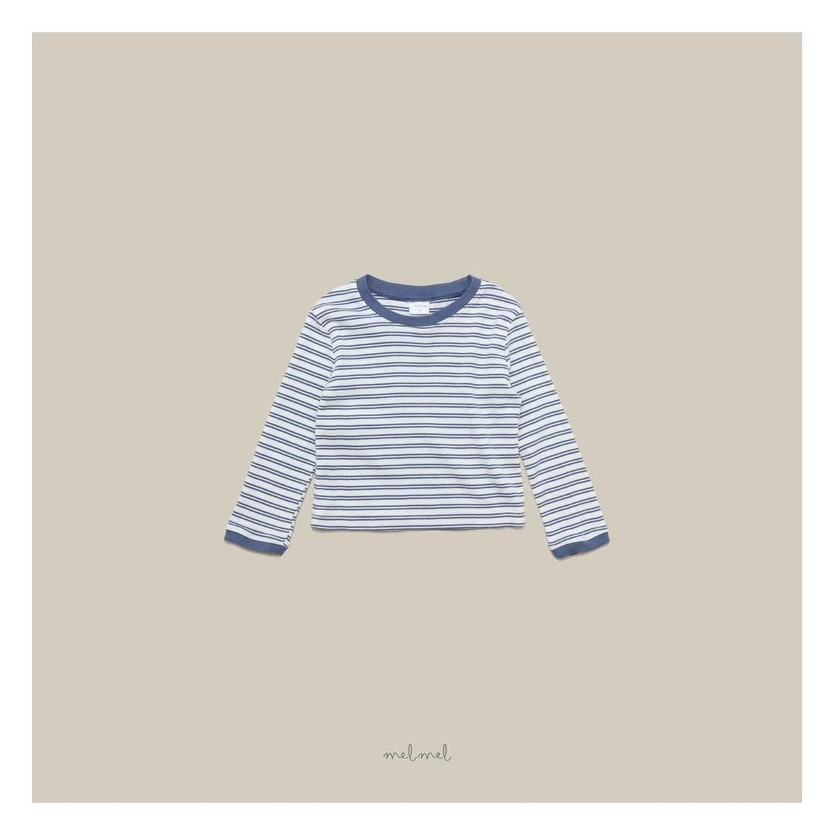 melmel 配色ボーダーTシャツ