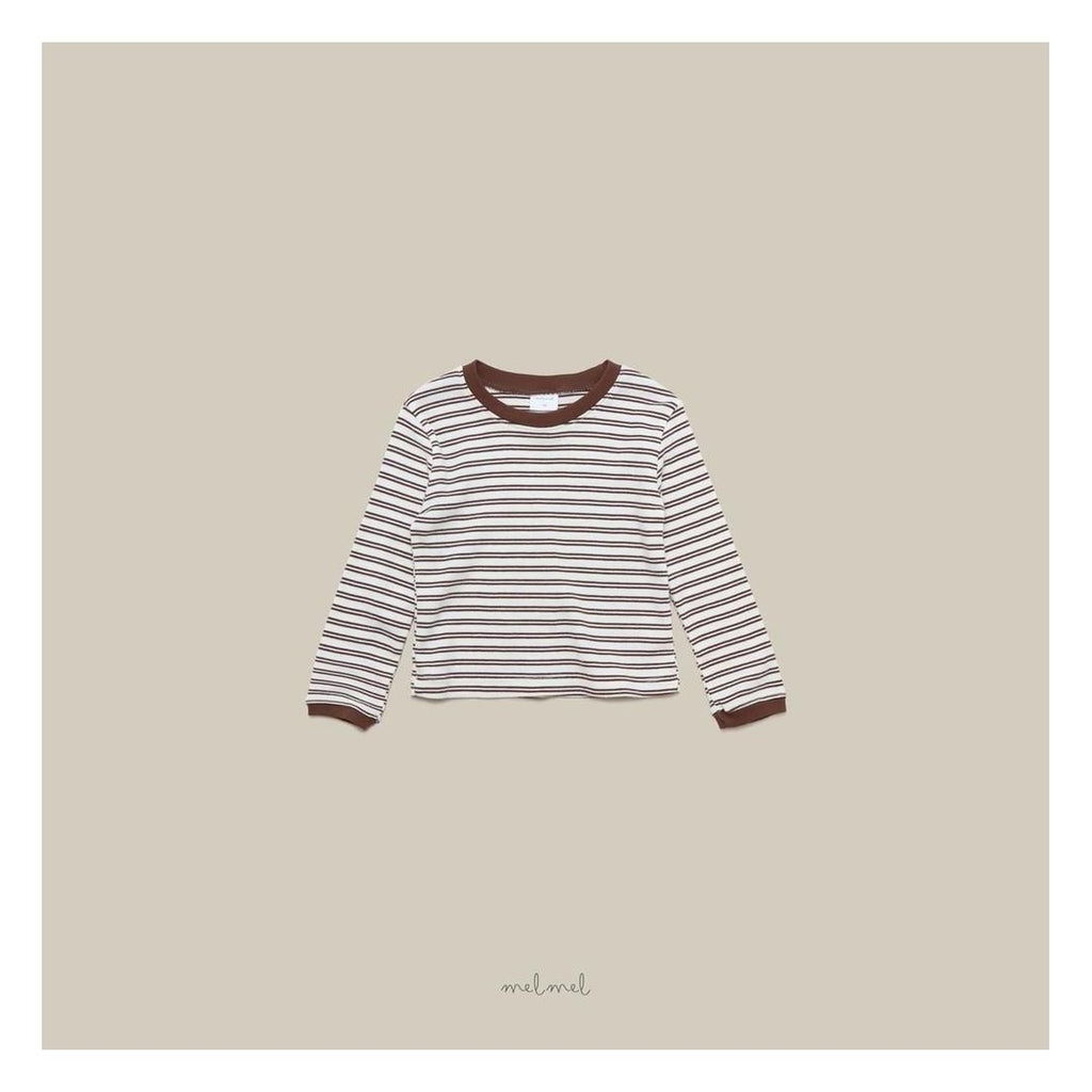 melmel 配色ボーダーTシャツ