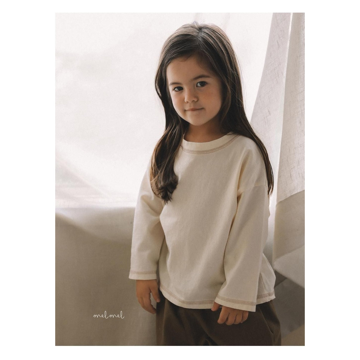 melmel ステッチTシャツ