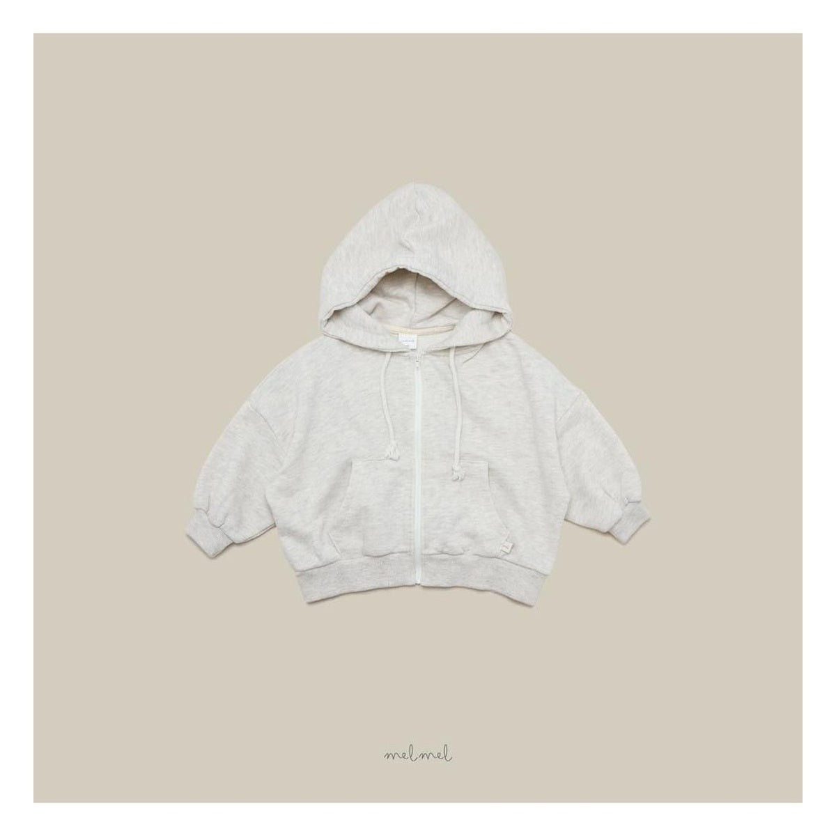 melmel フードジップアップパーカー