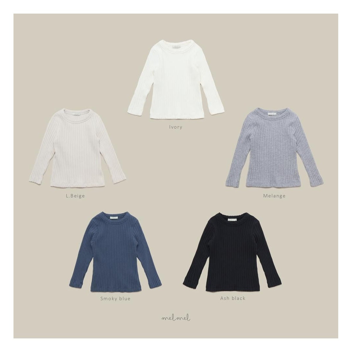 melmel ミルクリブTシャツ