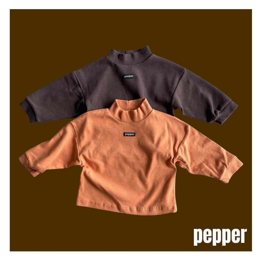 PEPPER みかん柄ハーフタートルネック