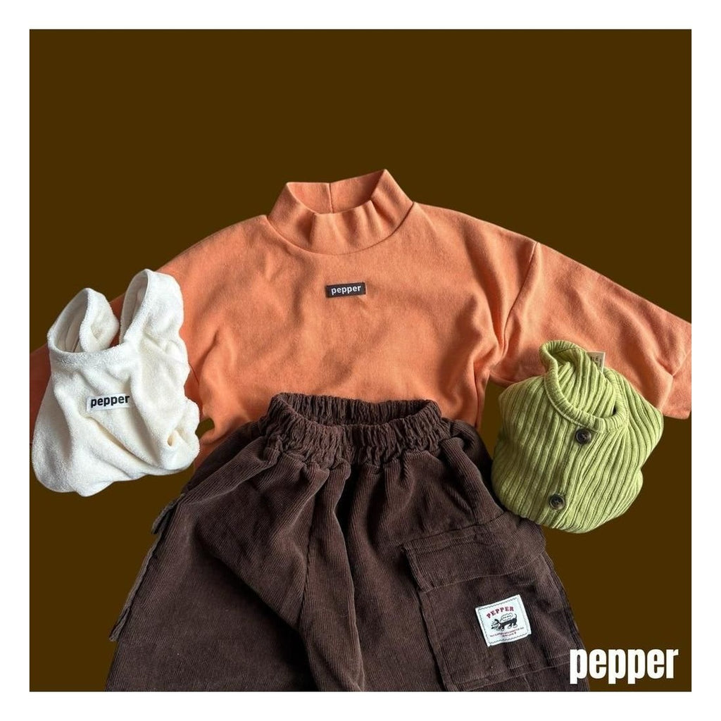 PEPPER みかん柄ハーフタートルネック