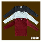 PEPPER リブTシャツ