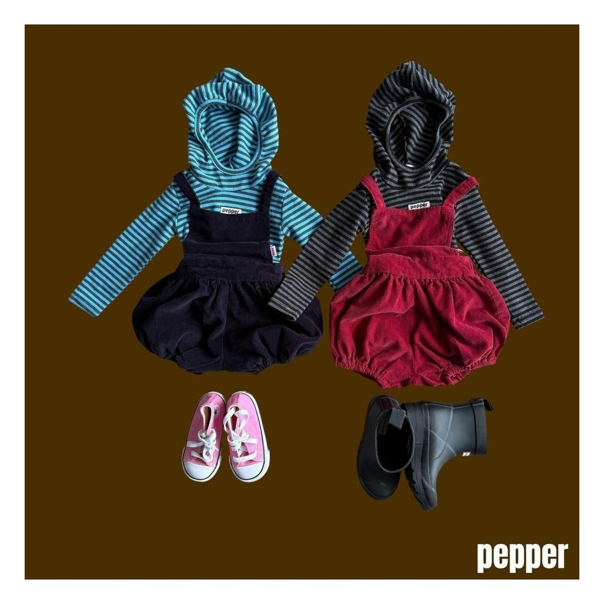 PEPPER コーデュロイショートオーバーオール