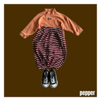 PEPPER ストライプ柄ジョガーパンツ