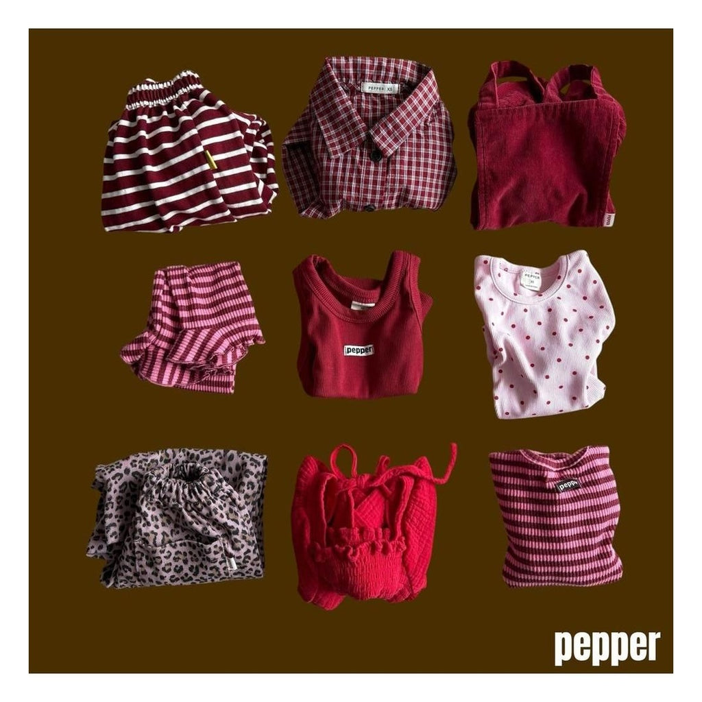 PEPPER ストライプ柄ジョガーパンツ