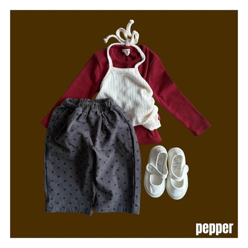 PEPPER ニットアイレットホルターキャミソール
