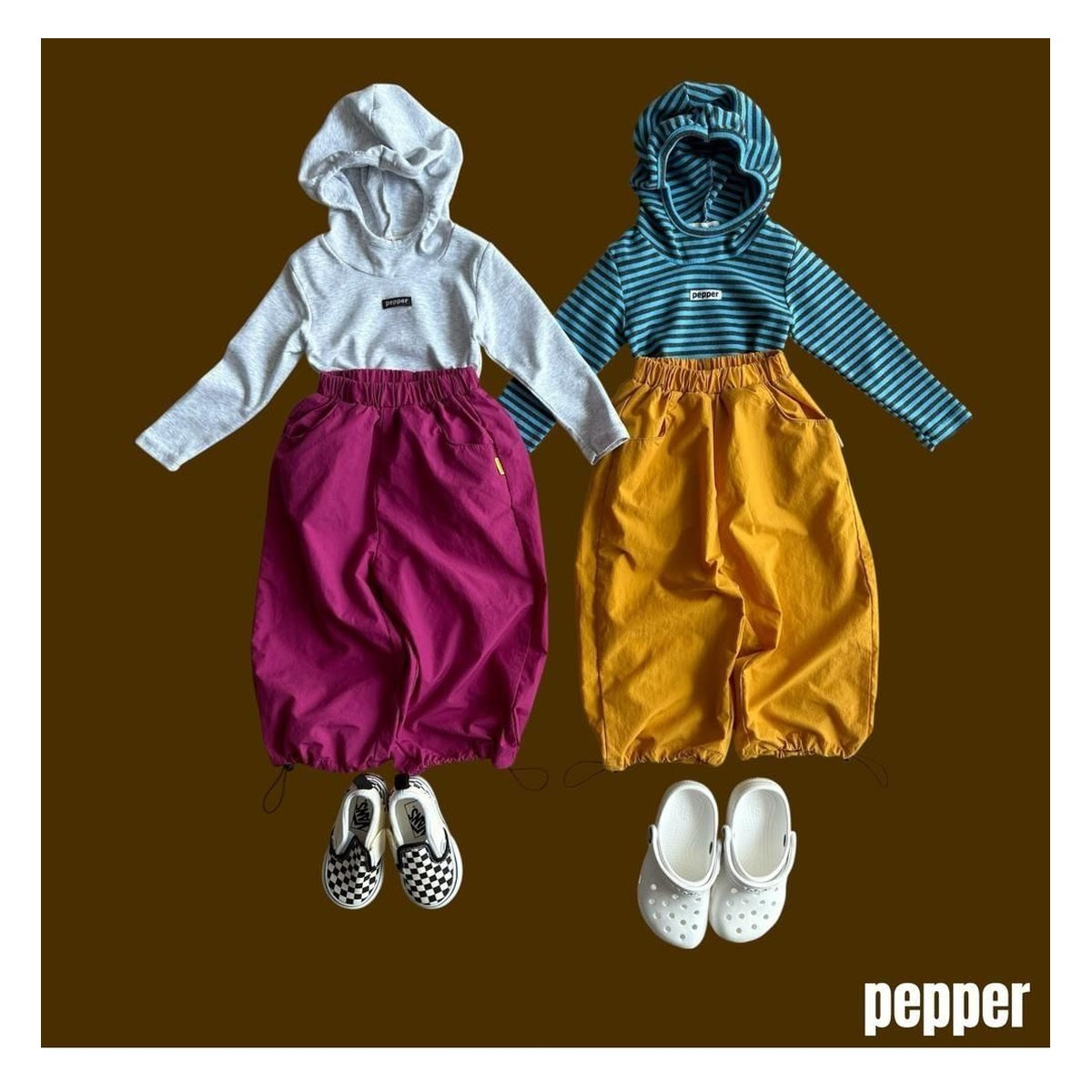PEPPER フード付き抹茶パーカー