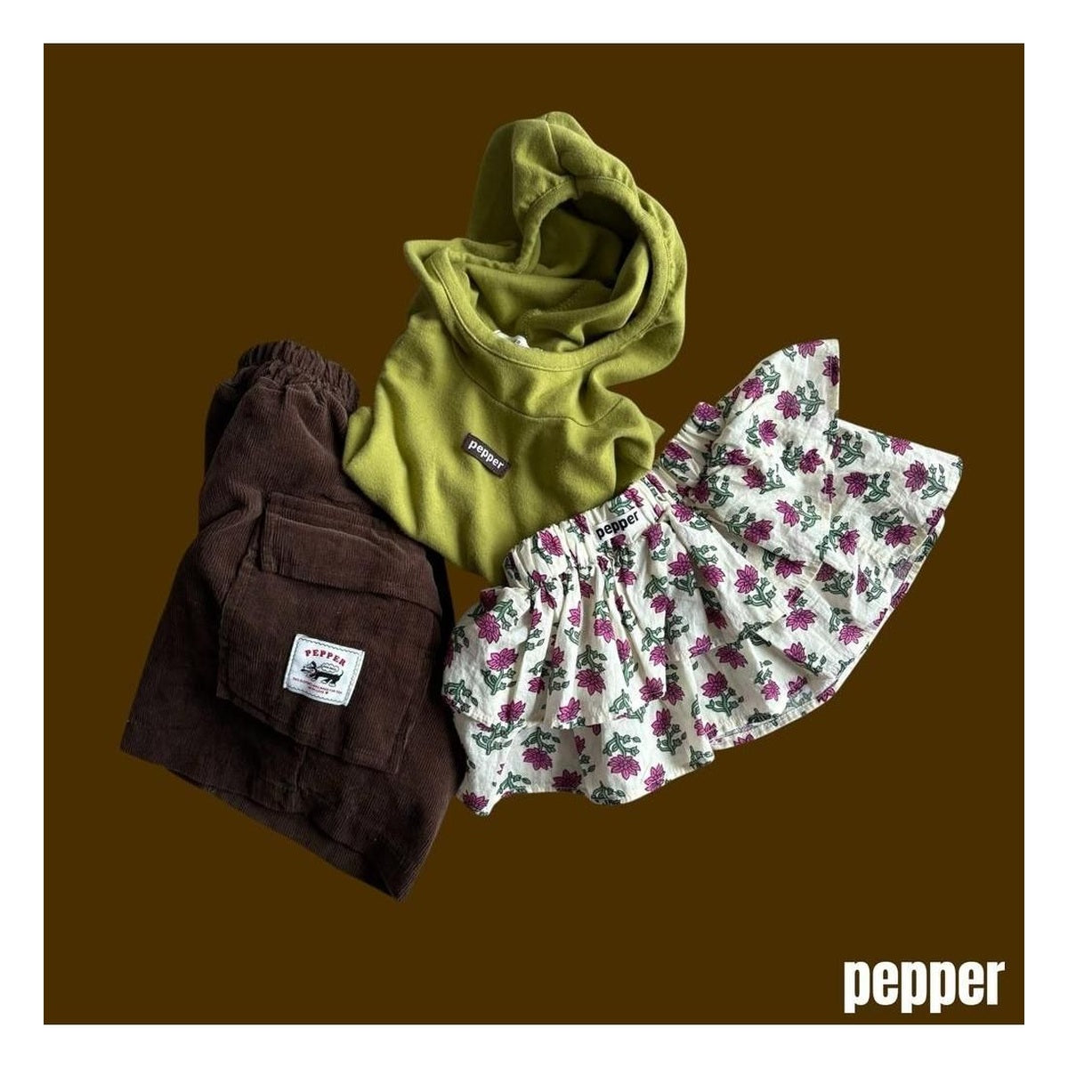 PEPPER フード付き抹茶パーカー
