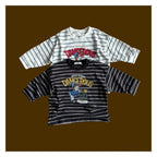 PEPPER ブルドッグ柄ボーダーTシャツ