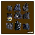 PEPPER ブルドッグ柄ボーダーTシャツ