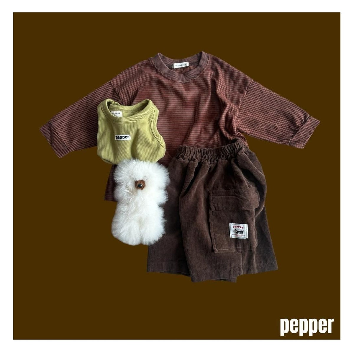 PEPPER ココボールコーデュロイバミューダパンツ