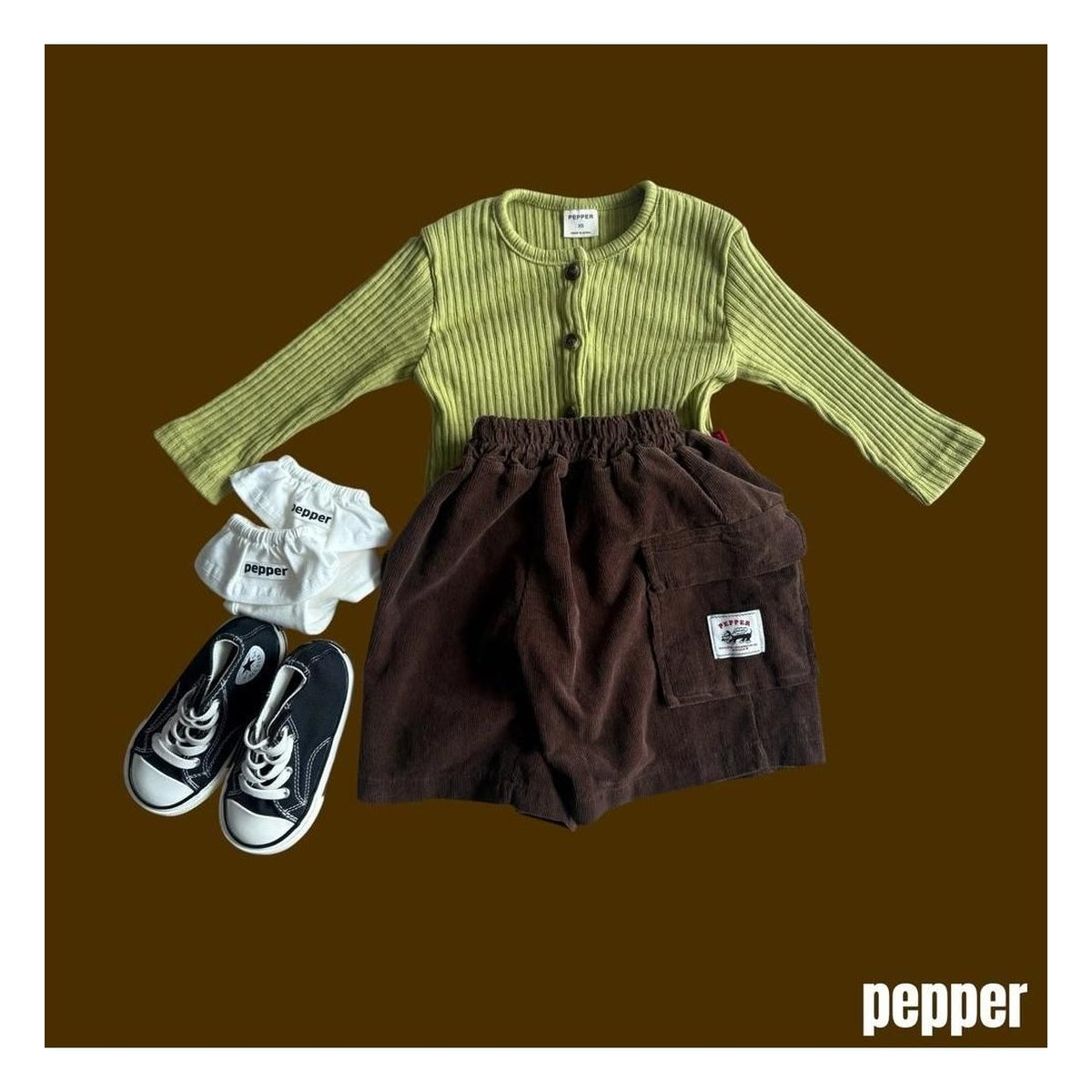 PEPPER ココボールコーデュロイバミューダパンツ