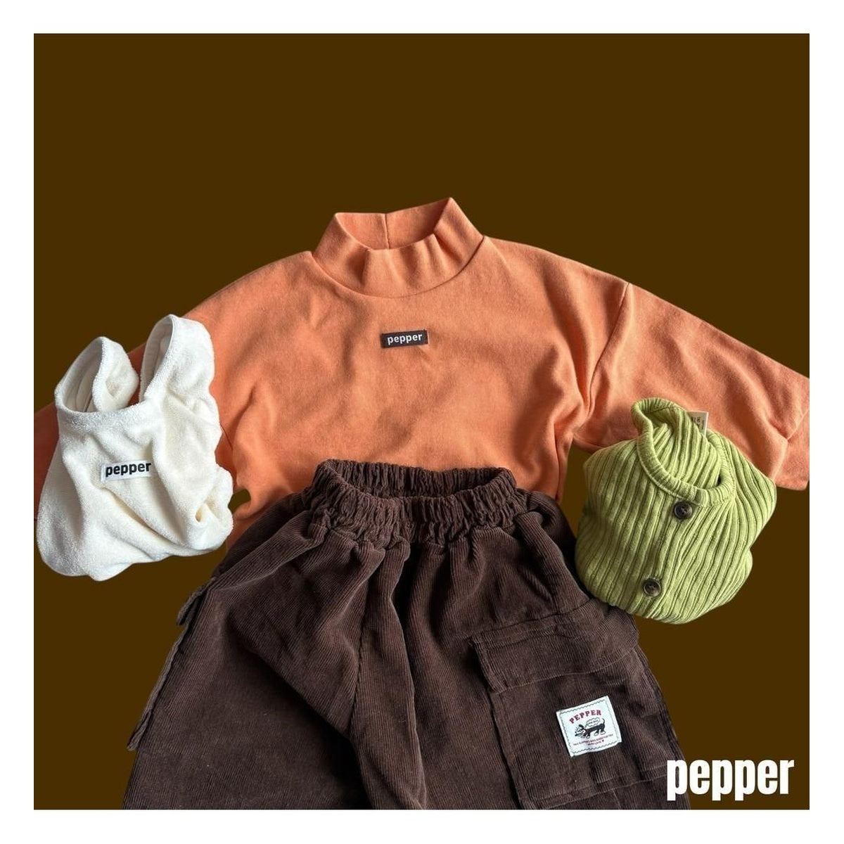 PEPPER ココボールコーデュロイバミューダパンツ