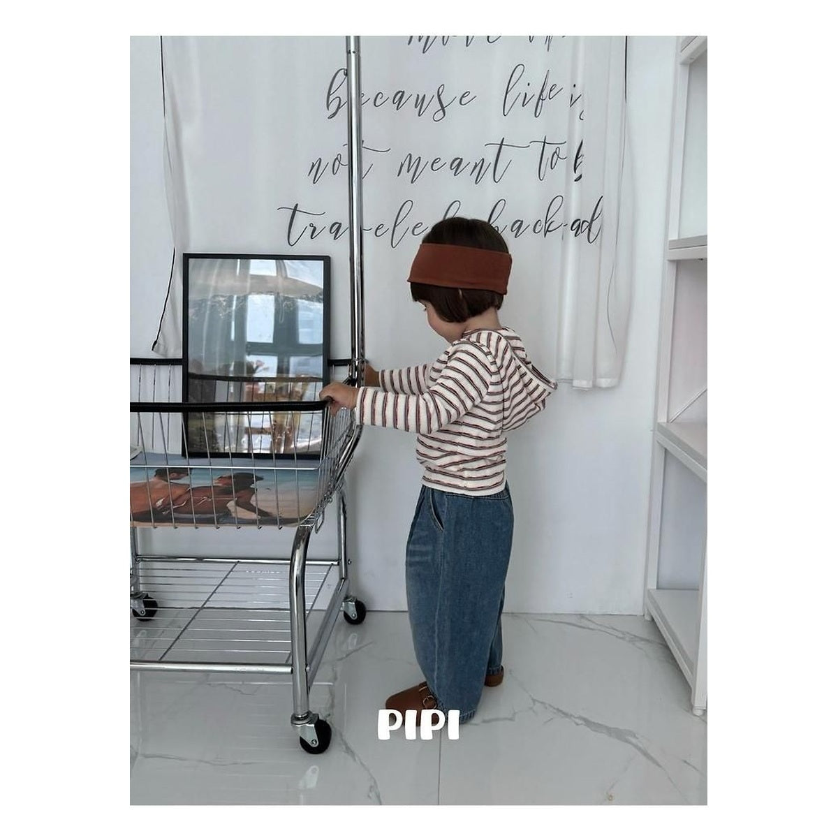 PIPI ウエストゴムデニムパンツ