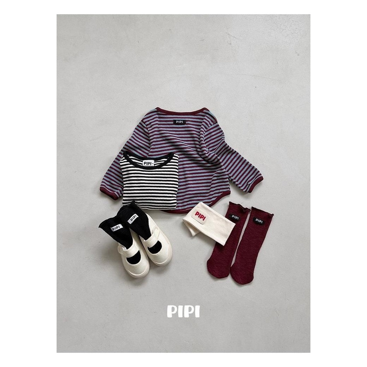 PIPI ボーダーラップTシャツ