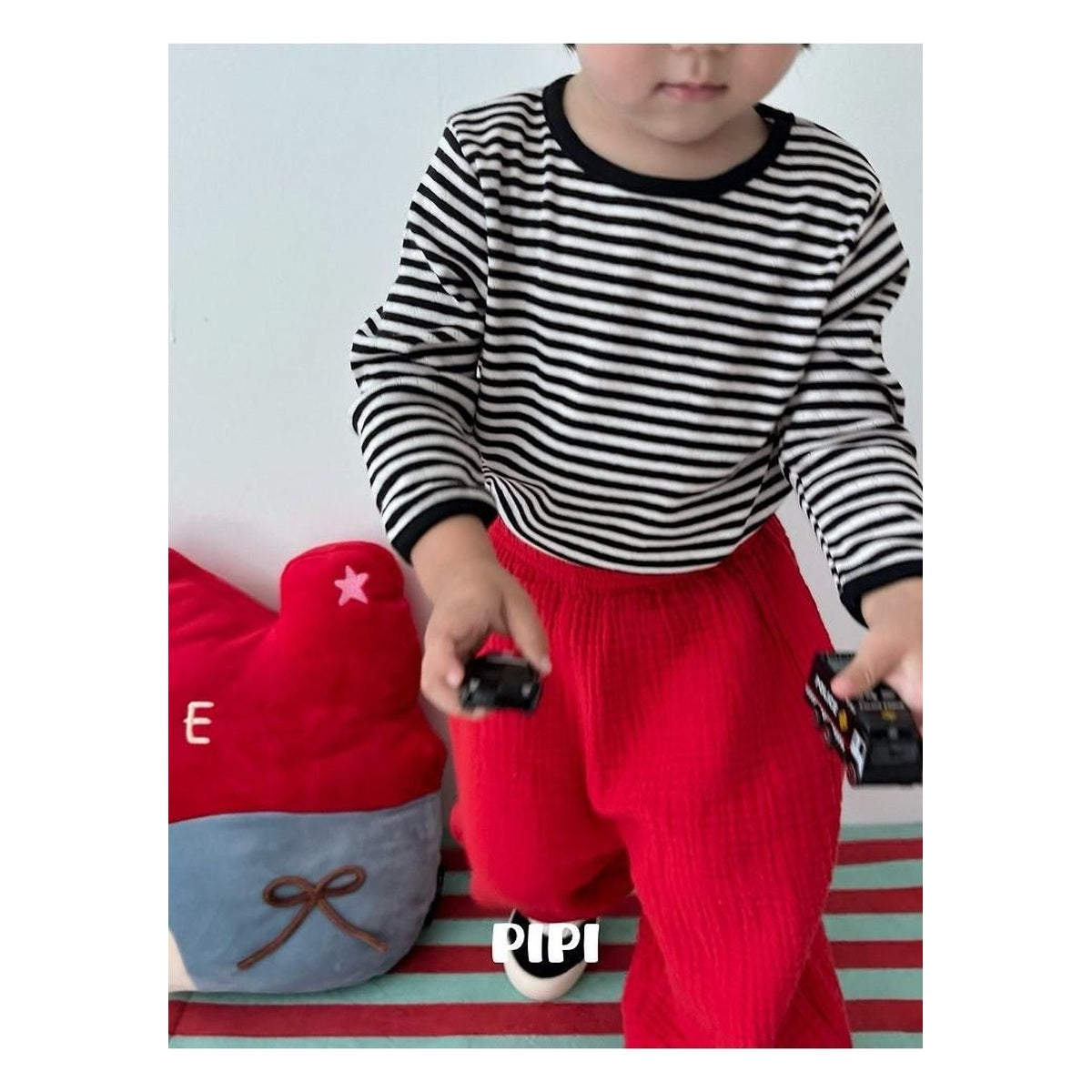PIPI ボーダーラップTシャツ